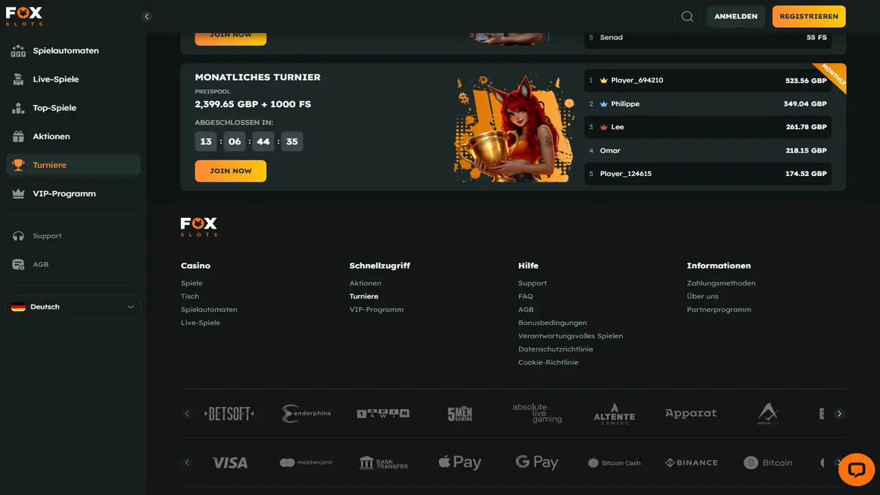 Foxslots Turniere